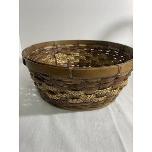Woven Braided Wicker Basket Vintage Fruit Display Storage Container